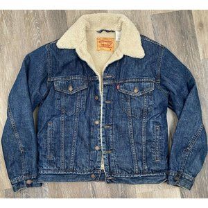 Levis 70520 Men's Denim Trucker Jean Jacket Sherpa Lined Size M